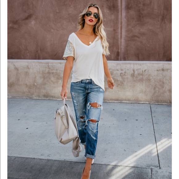 ‘Soho’ Sequin Sleeve Top - RESTOCKED - Picture 3 of 7